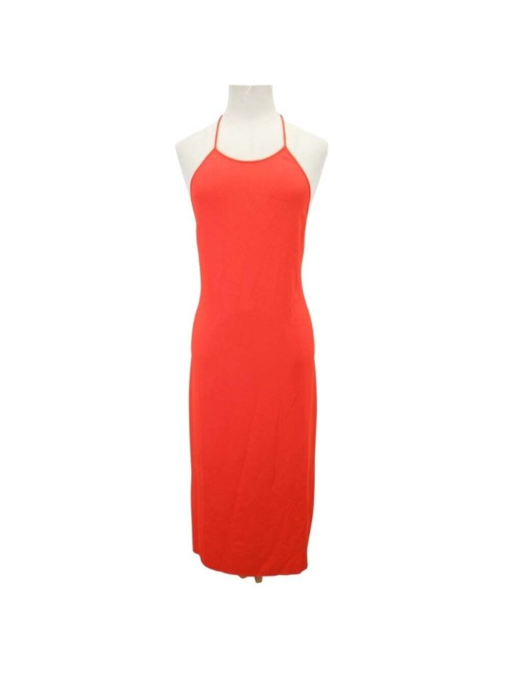 Bottega Veneta Backless Halter Neck Jersey Dress Orange 38